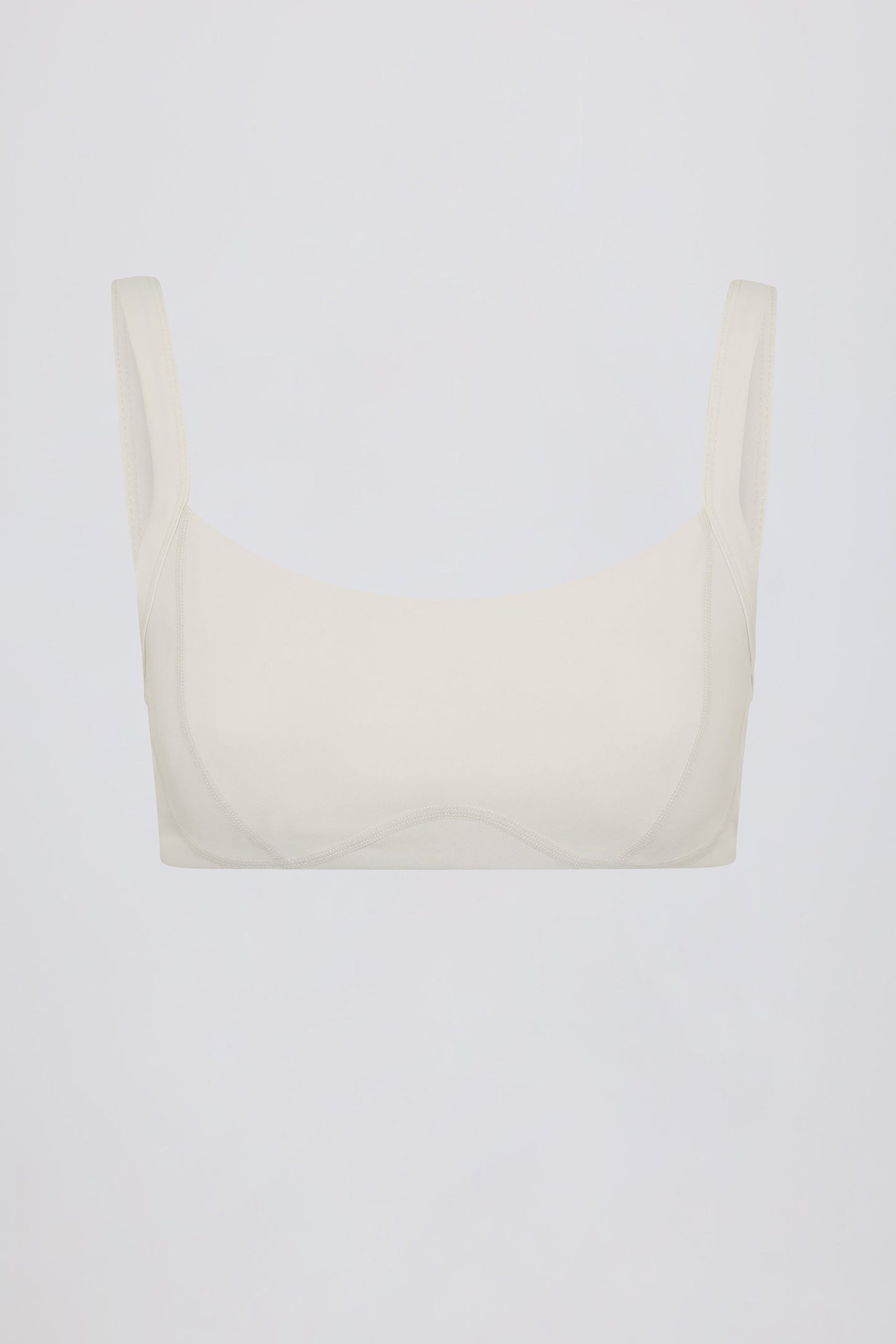 Soft Active Seam-Detail Sports Bra in Oat