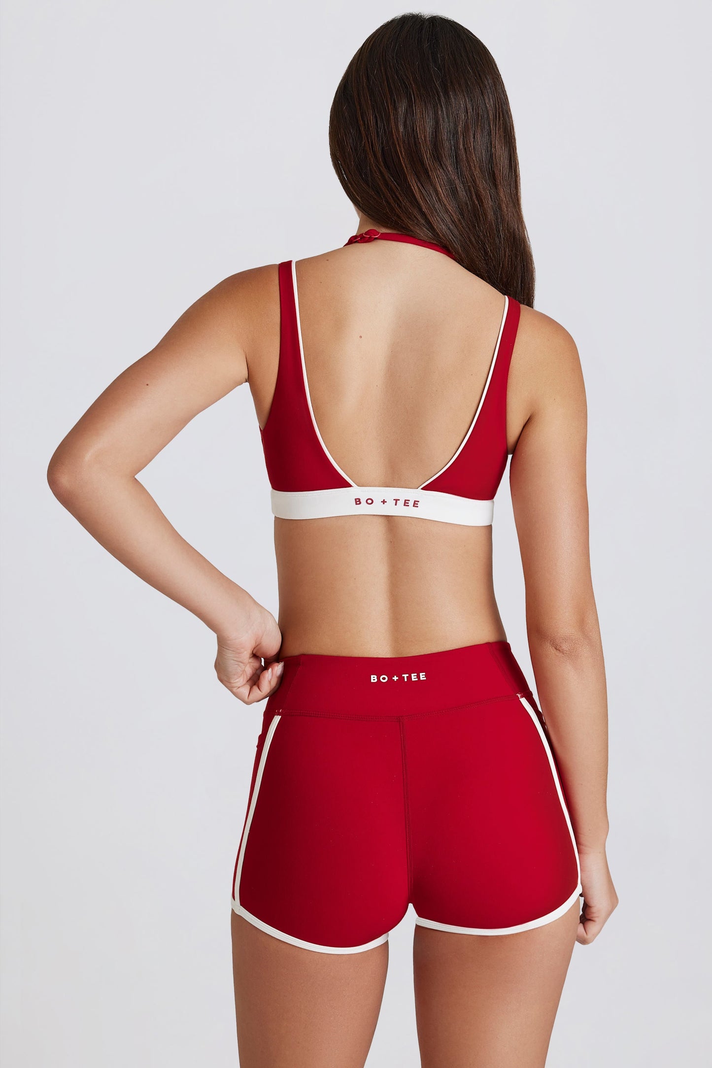Soft Active Contrast Mini Shorts in Chilli