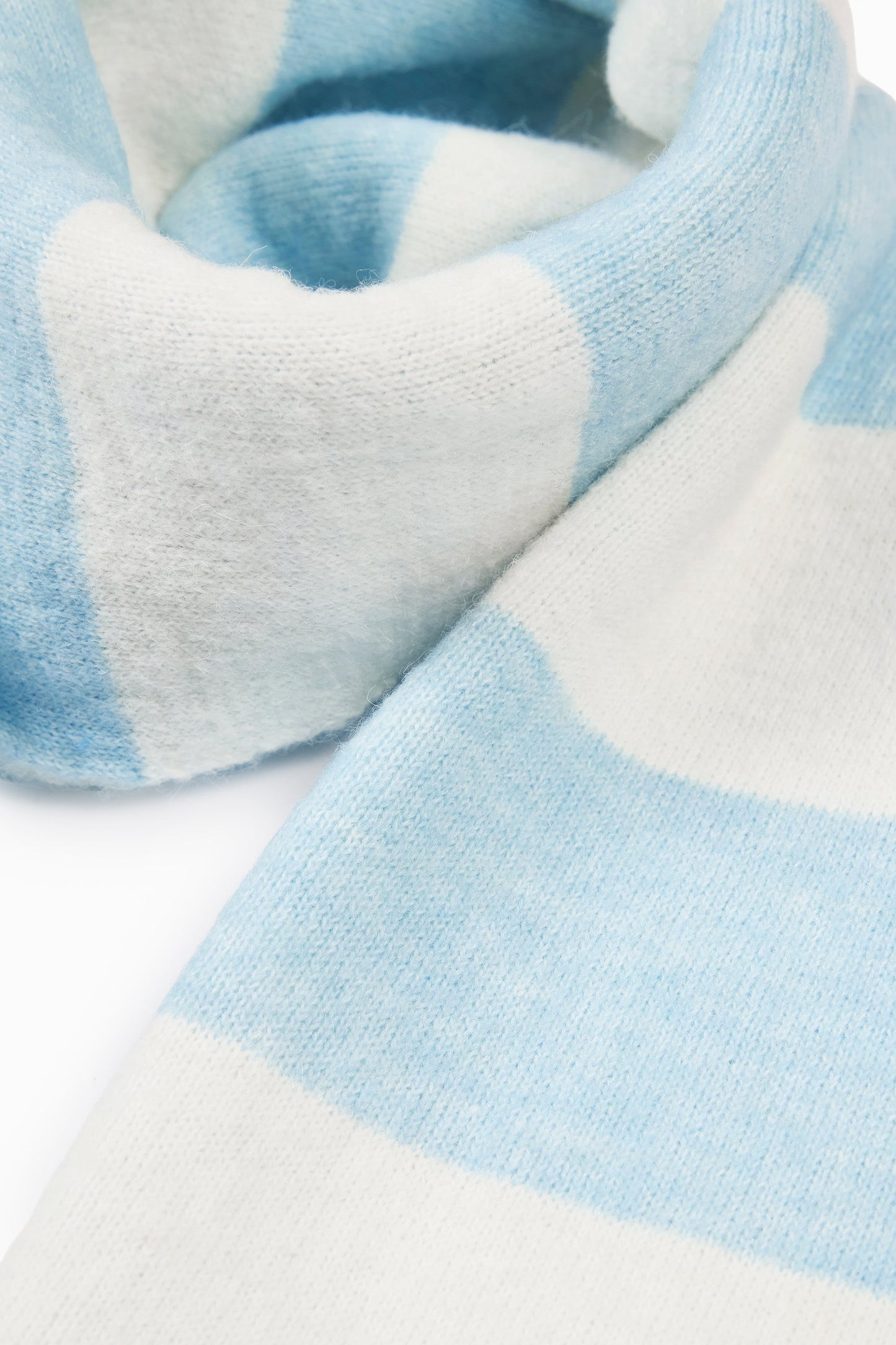 Knit Striped Scarf in Powder Blue