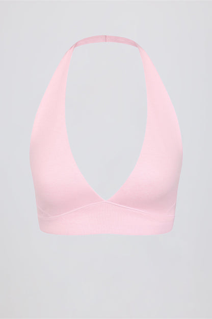 Brushed Jersey V-Neck Sports Bra in Bloom