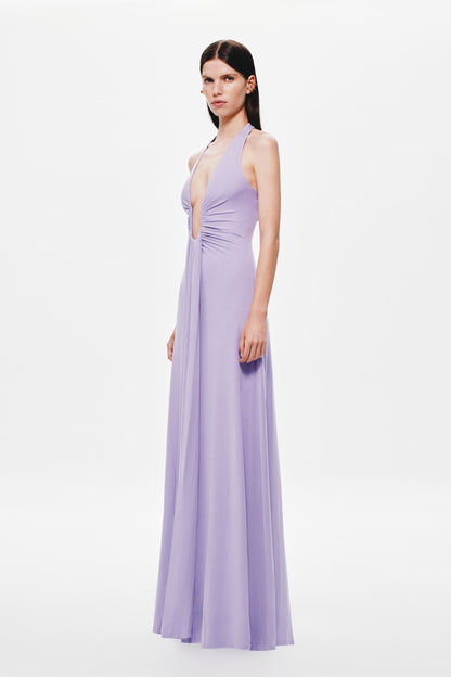 Jennifer Cupro Maxi Dress - Lilac