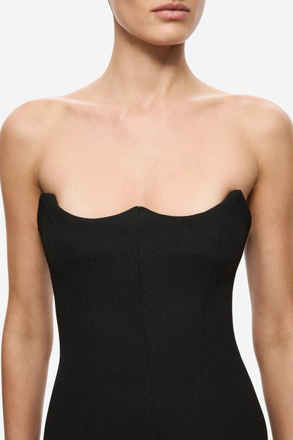 Misha Avatus Crepe Midi Dress - Black