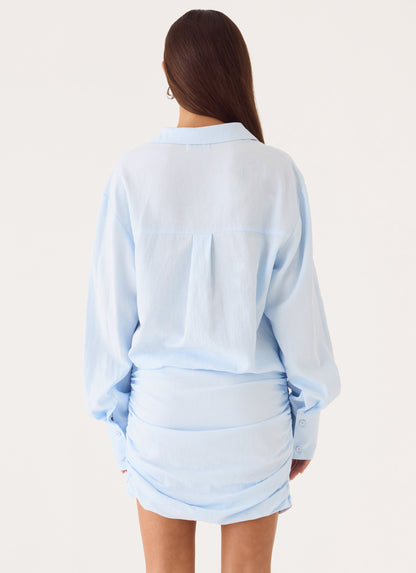 Galilea Shirt Mini Dress - Blue
