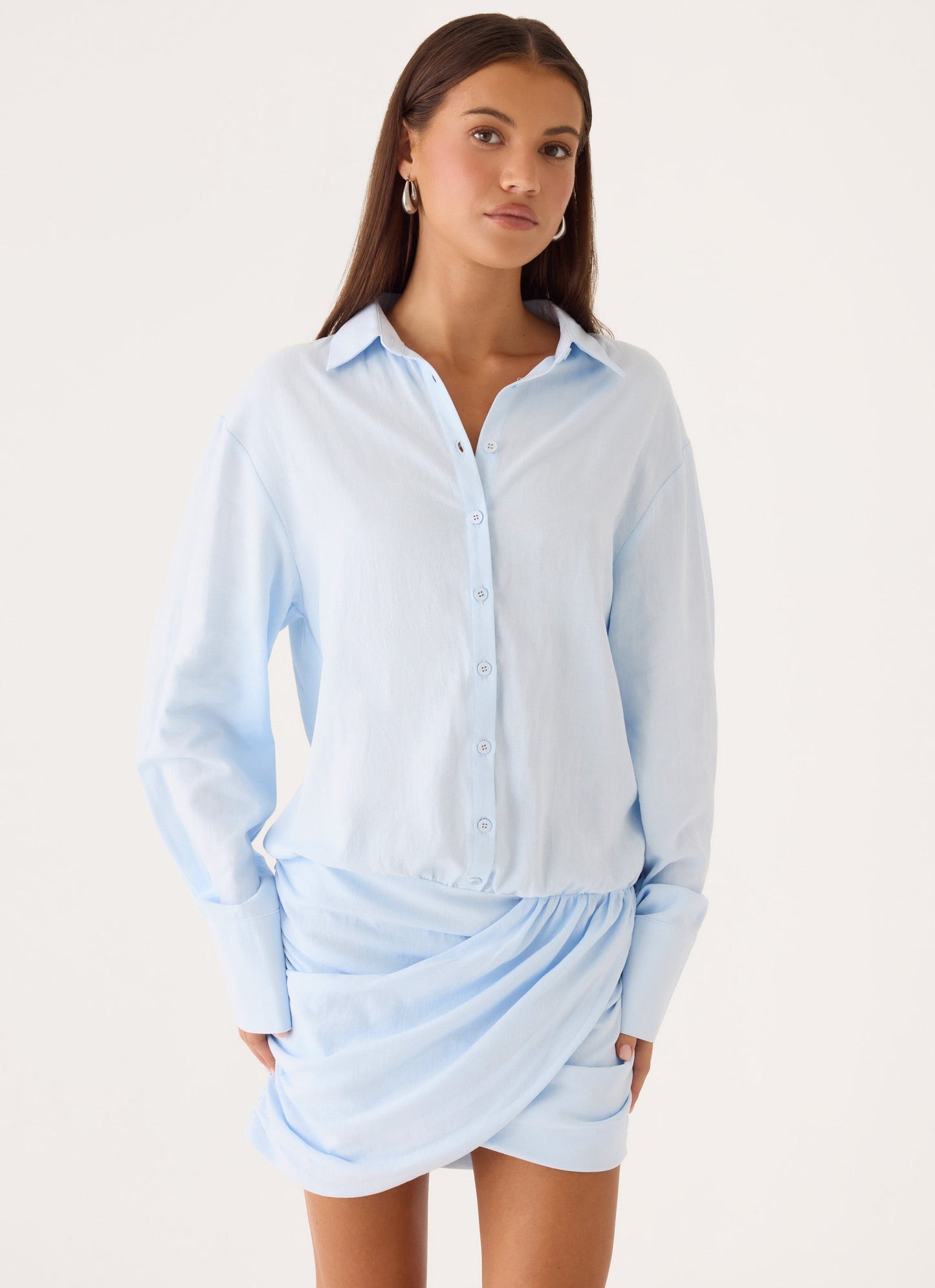 Galilea Shirt Mini Dress - Blue