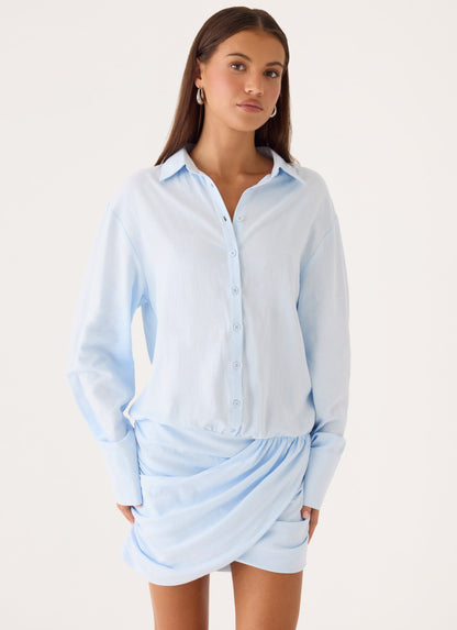 Galilea Shirt Mini Dress - Blue