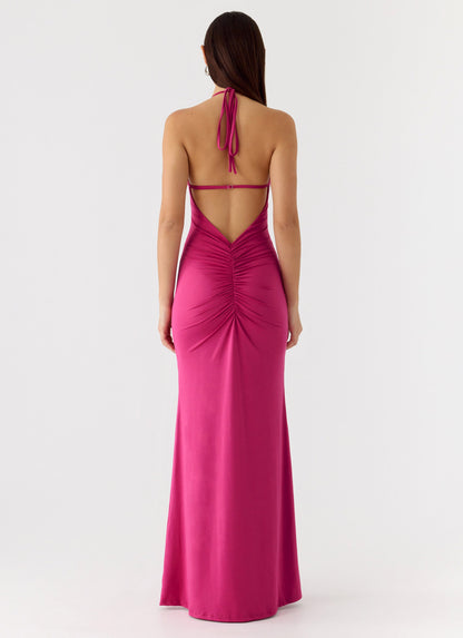 Have Your Attention Maxi Dress - Fuchsia
