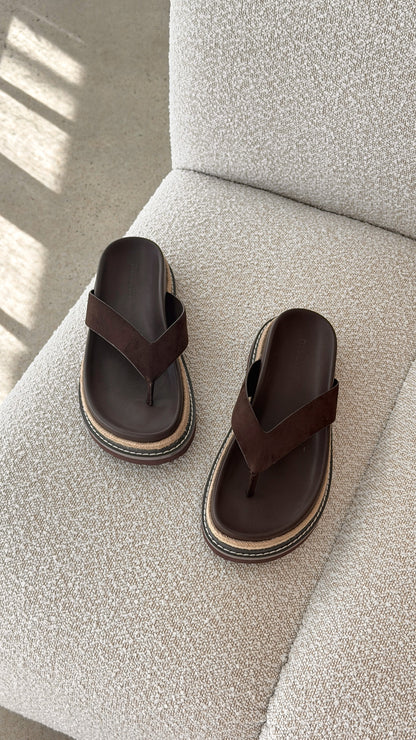 Arley Slide - Cocoa Suede
