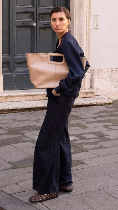 Stitched Tote Bag - Nude