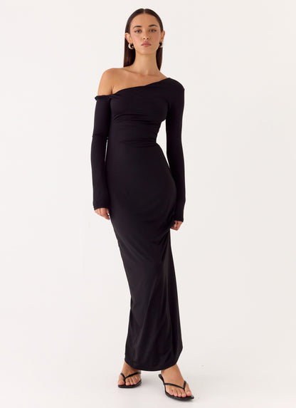 Jordana Twist Maxi Dress - Black