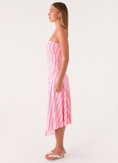 Jorvana Midi Dress - Strawberry Stripe