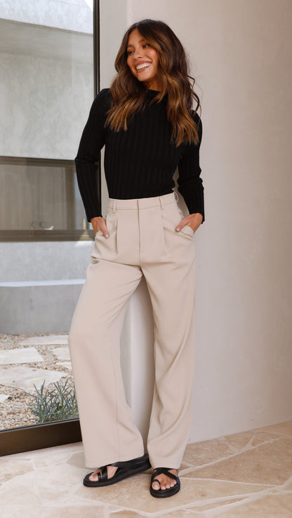 Imogen Long Sleeve Top - Black