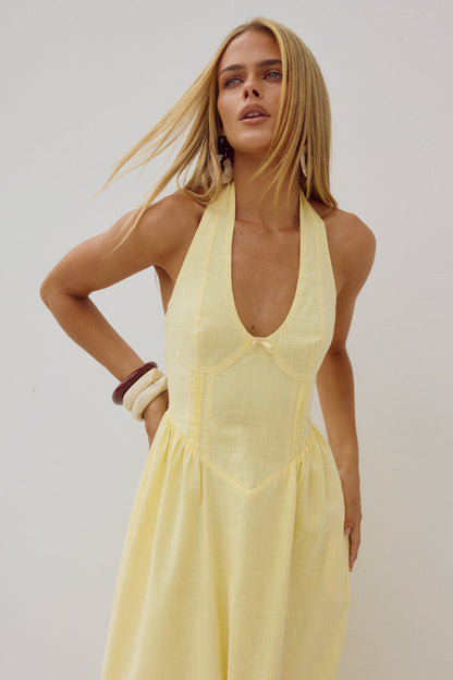 Limoni Midi Dress - Lemon