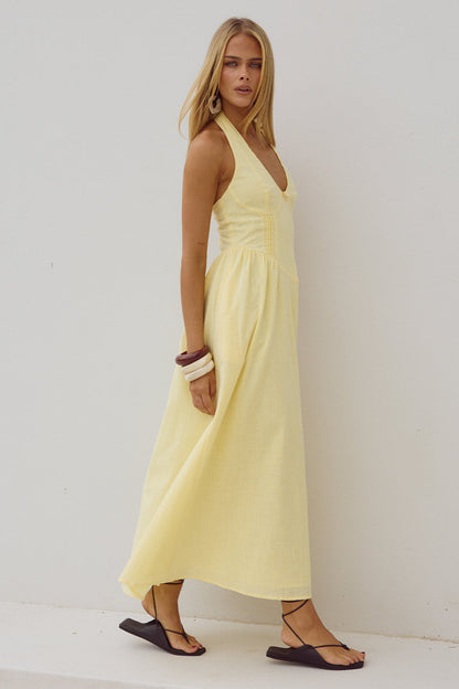 Limoni Midi Dress - Lemon