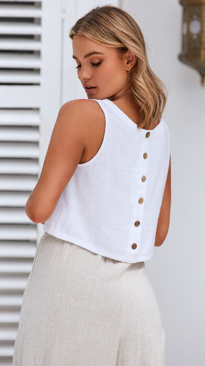 Persephone Crop Top - White