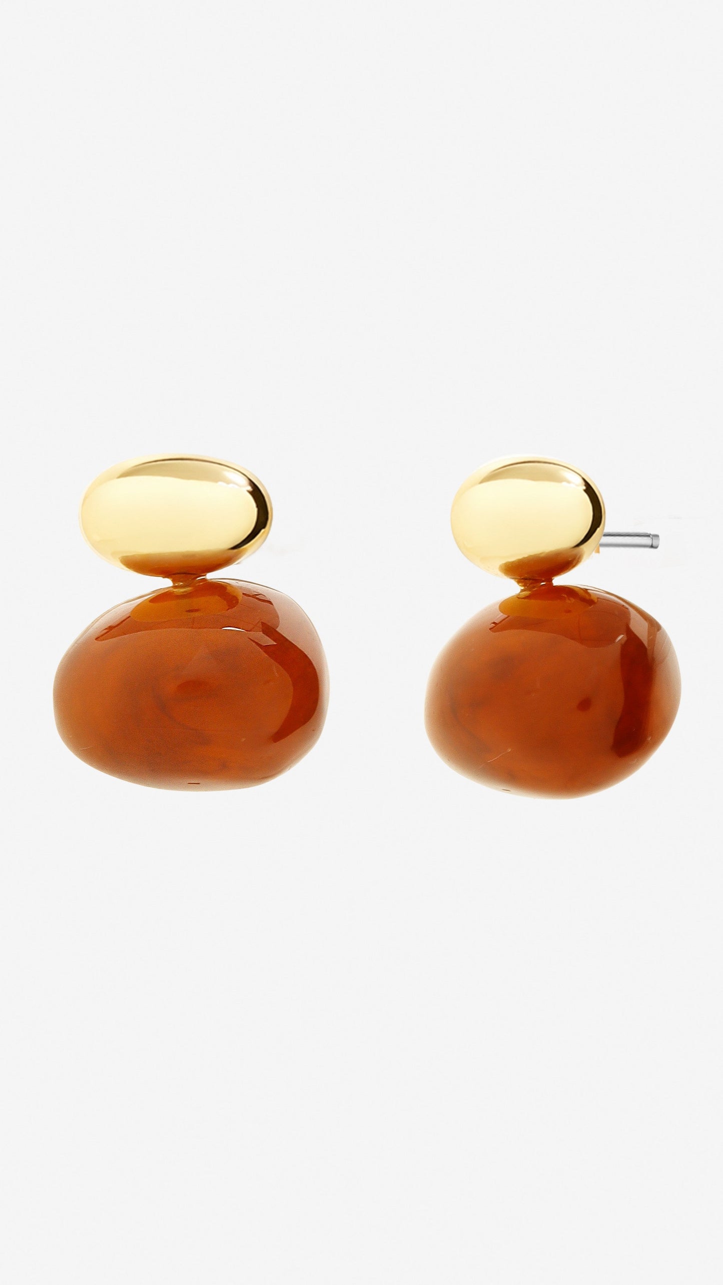 Bauble Cream Resin Earring - Brown