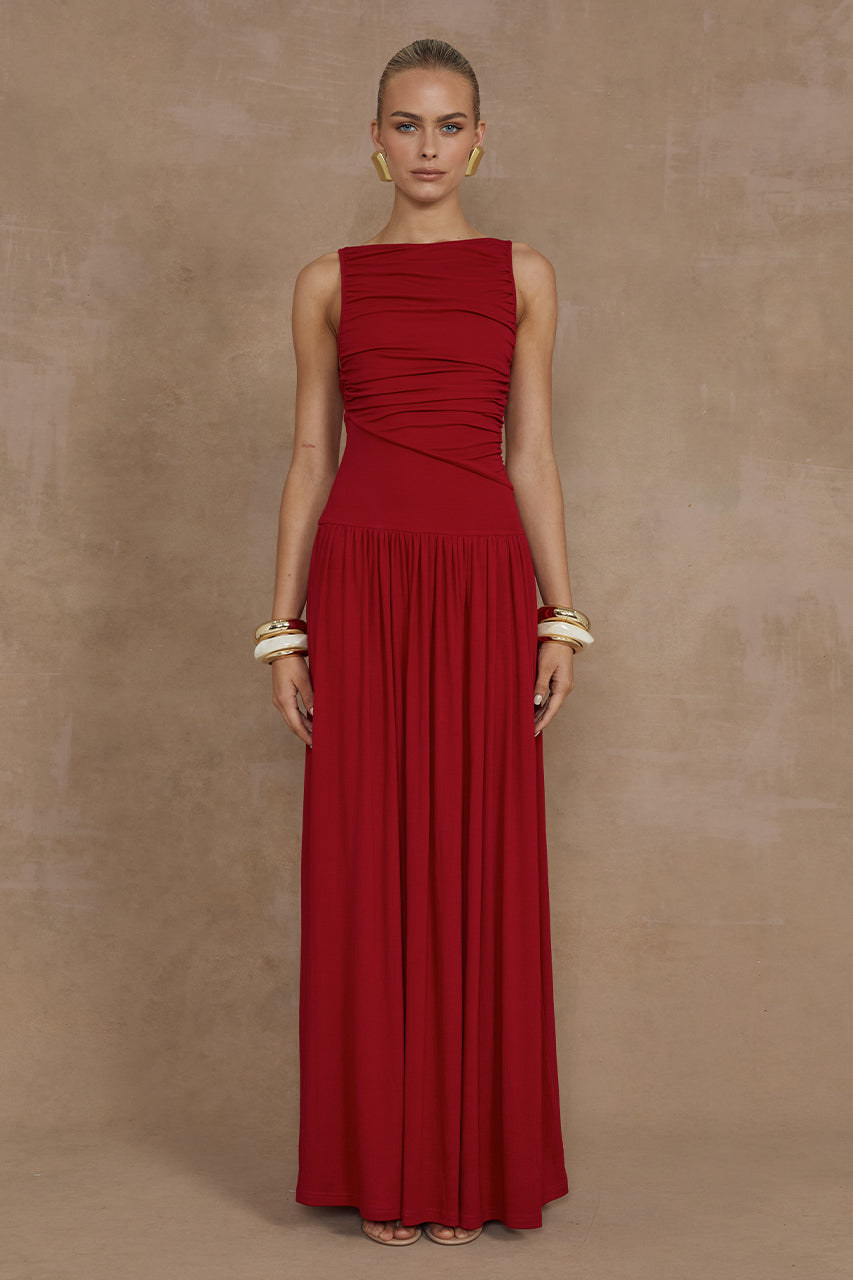 Nalla Maxi Dress - Cherry