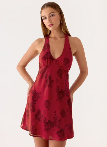 Magnolia Mini Dress - Cherry Rose
