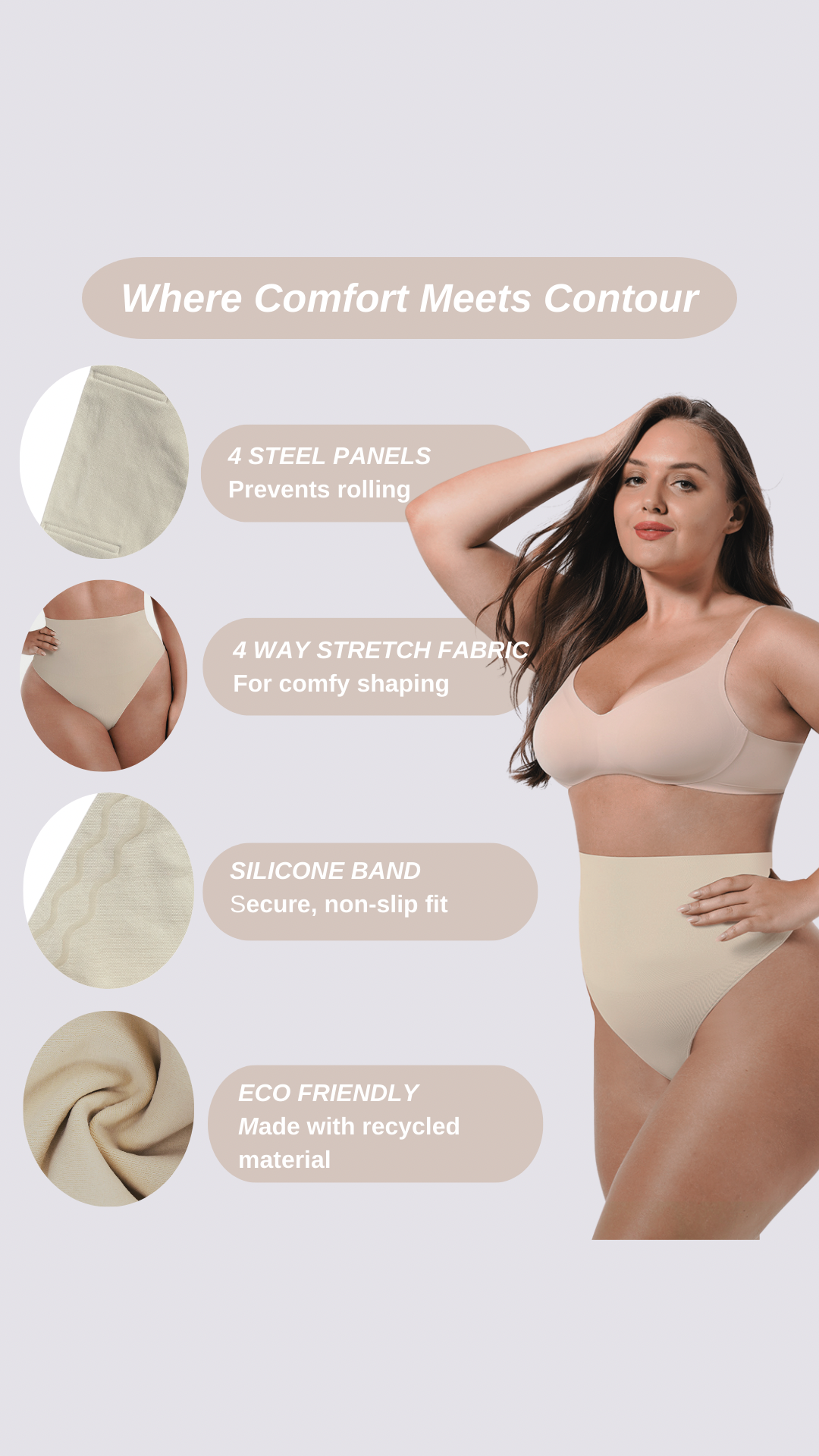 BZEZ Mid Fit Control Brief - Bare