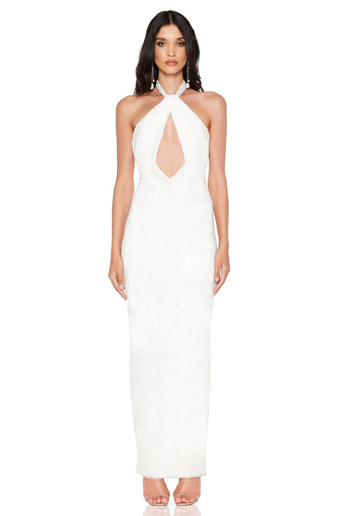 Nookie Roxana Halter Gown - Lined Ivory