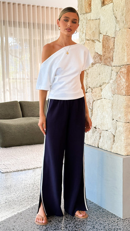 Jaysha Pants - Navy/White