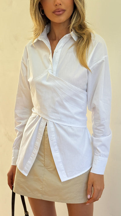 Ayla Long Sleeve Top - White