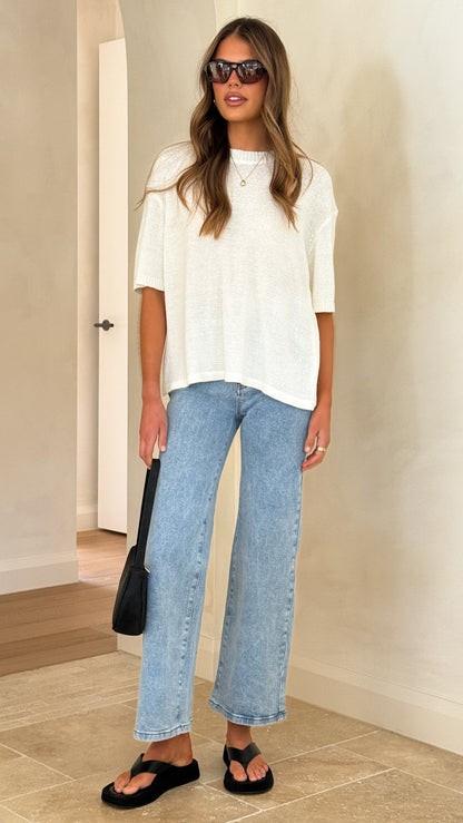 Vinnie Straight Leg Jeans - Light Blue