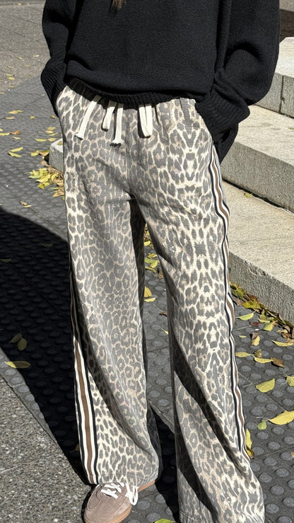 Vox Pants - Leopard Print Racer Stripe