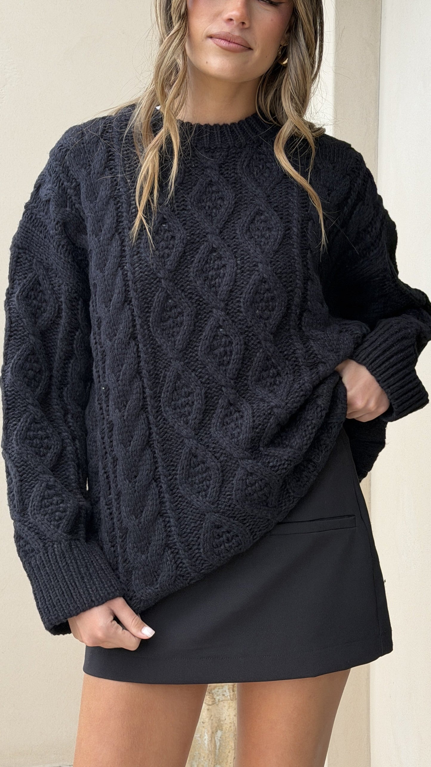 Valentina Knit Sweater - Black