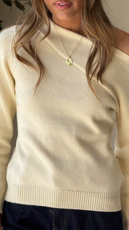 Briella Boat Neck Sweater - Butter