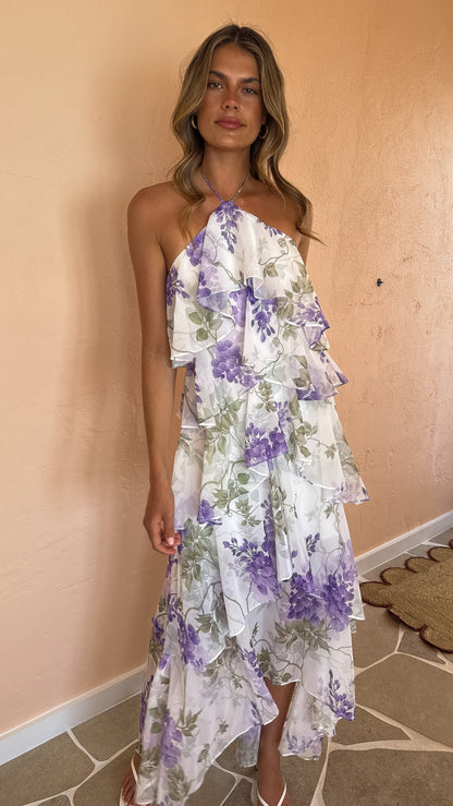 Soho Maxi Dress - Lilac Floral