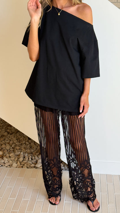 Jayna Sheer Pants - Black
