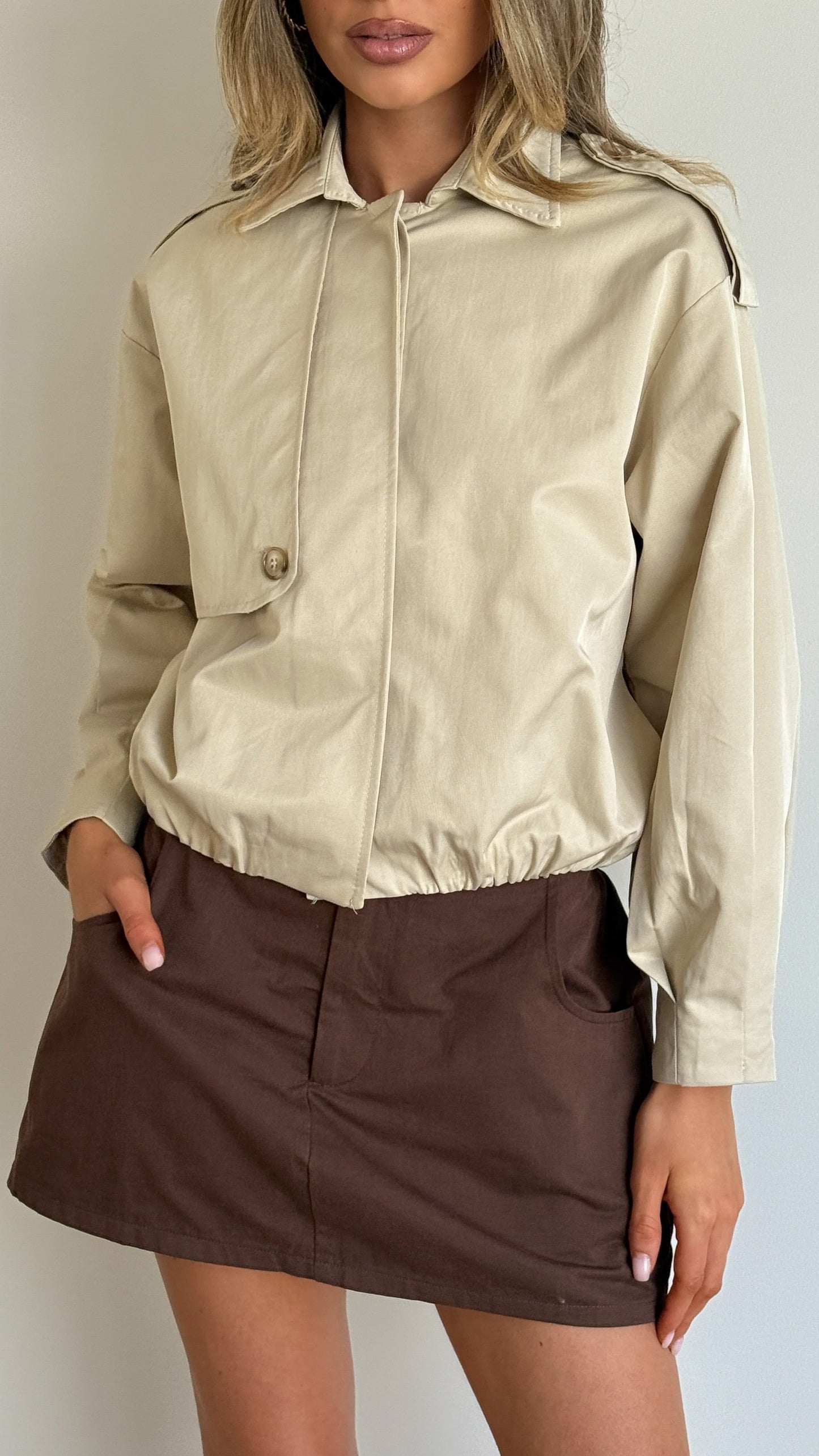 Jazz Trench Bomber - Light Beige