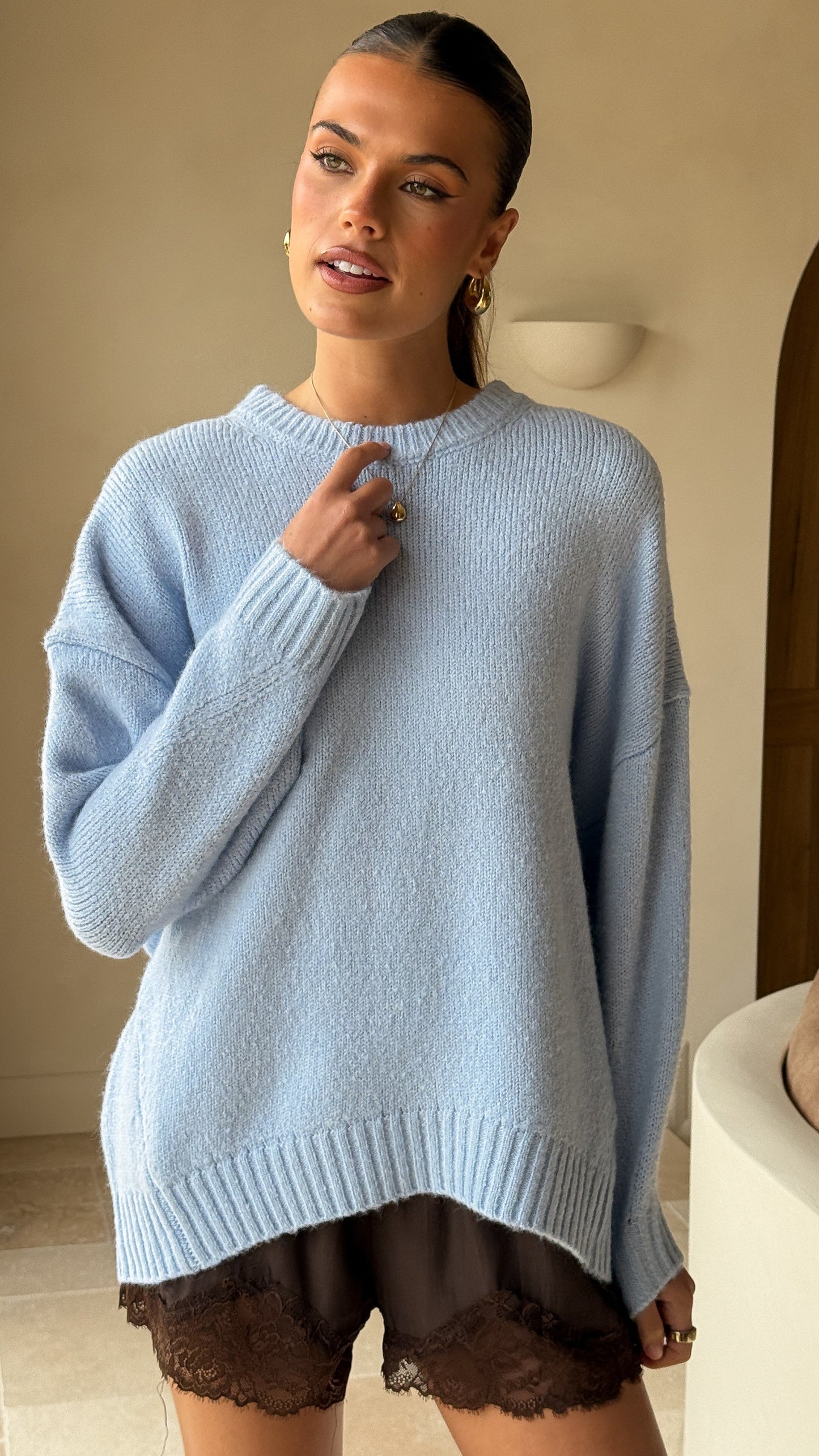 Belle Knit Sweater - Blue