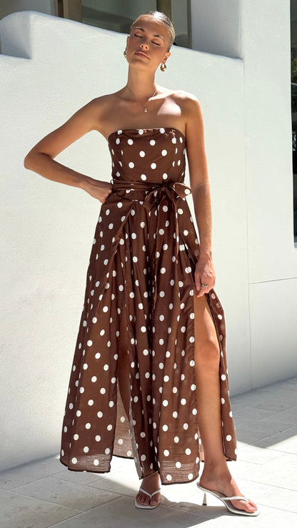 Astra Jumpsuit - Chocolate Polka