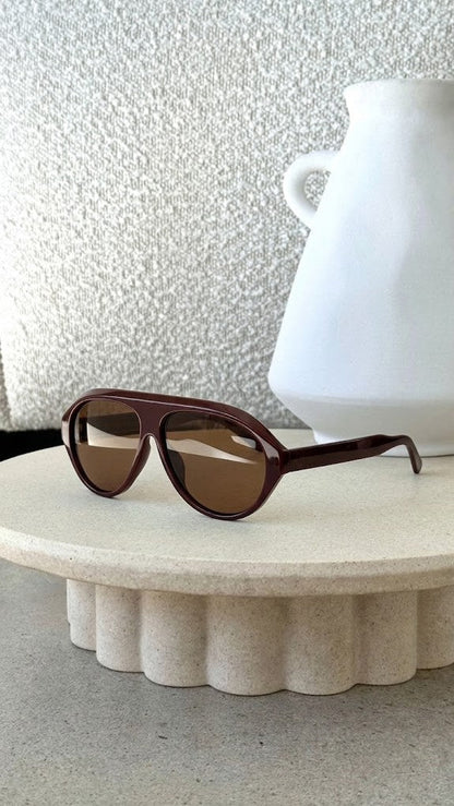 Zaeli Sunglasses - Wine/Brown