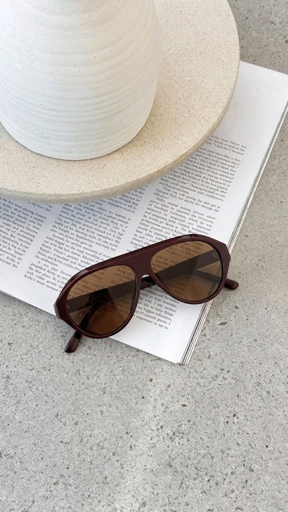 Zaeli Sunglasses - Wine/Brown