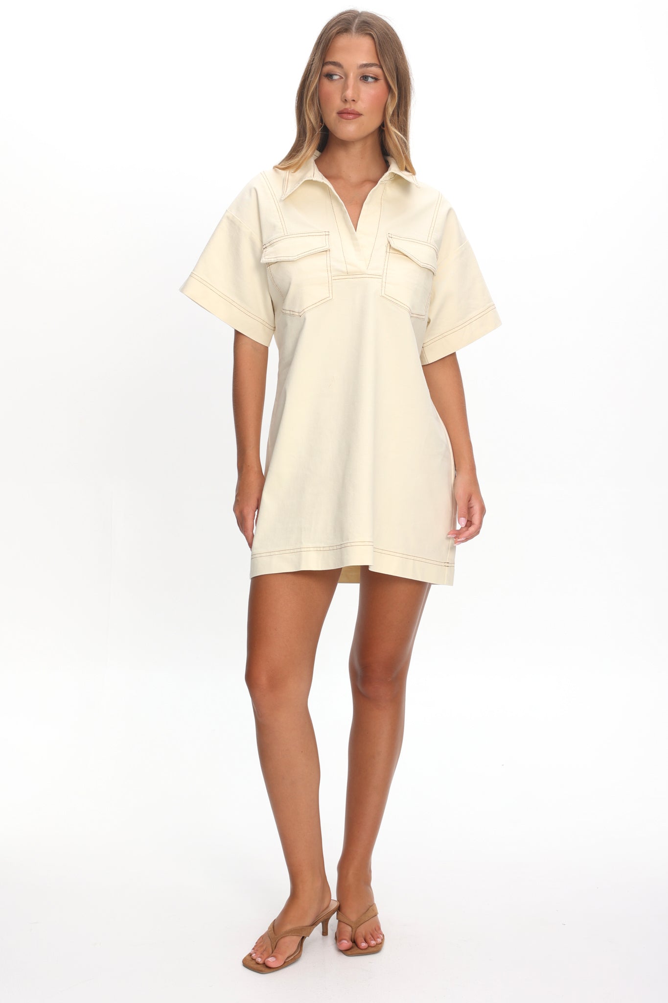 Mariska Collared Mini Dress Butter