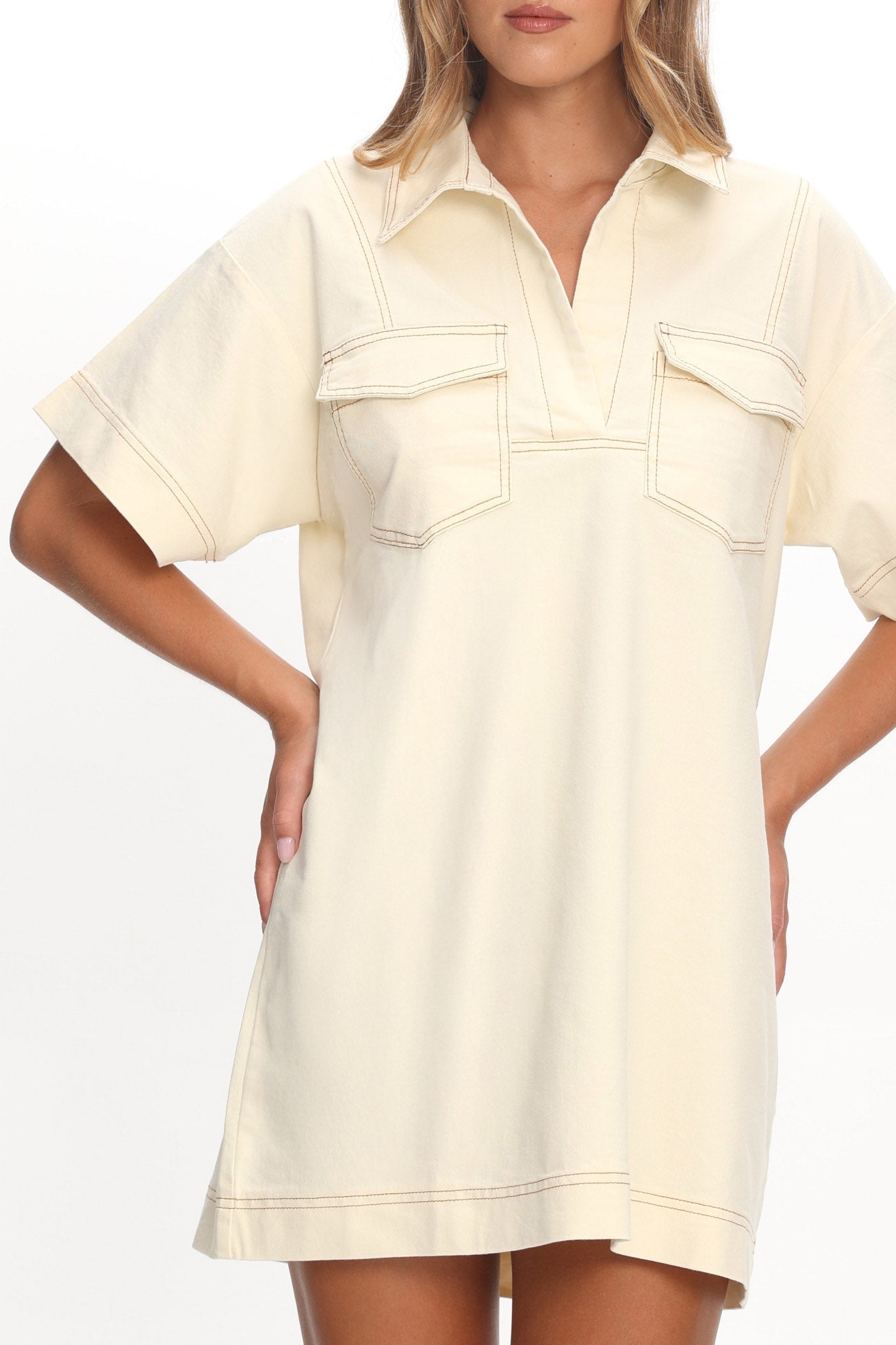 Mariska Collared Mini Dress Butter
