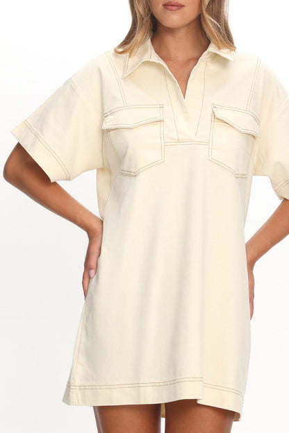 Mariska Collared Mini Dress Butter