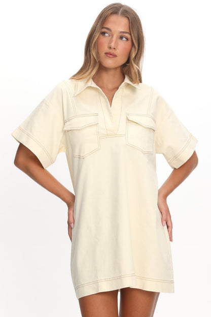 Mariska Collared Mini Dress Butter