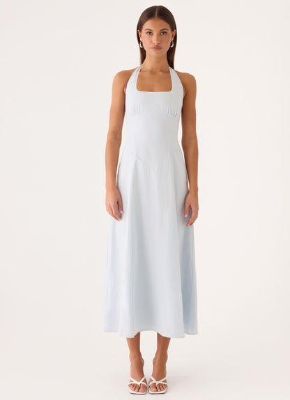 Sarrah Halter Midi Dress - Blue