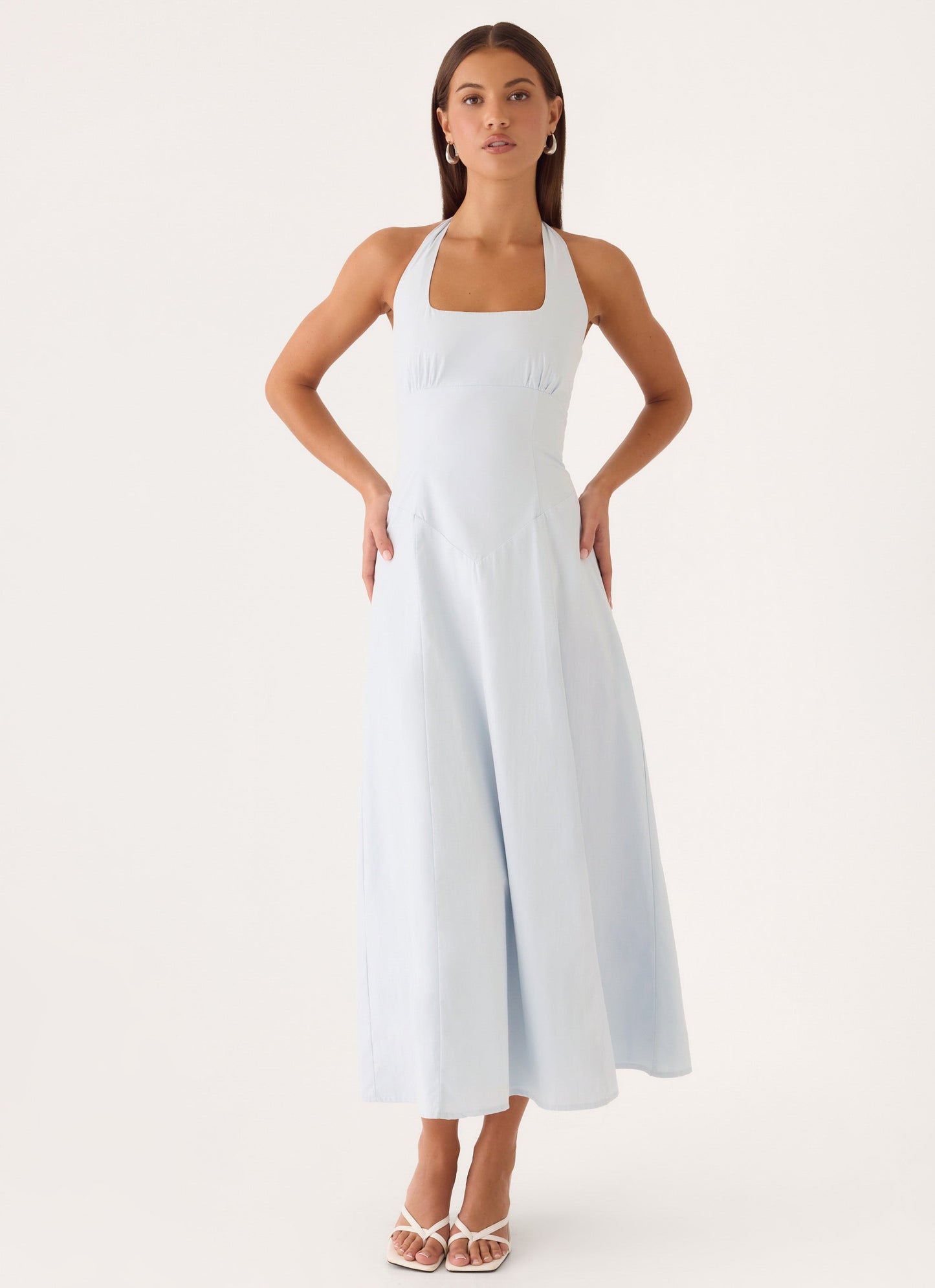 Sarrah Halter Midi Dress - Blue