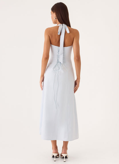 Sarrah Halter Midi Dress - Blue