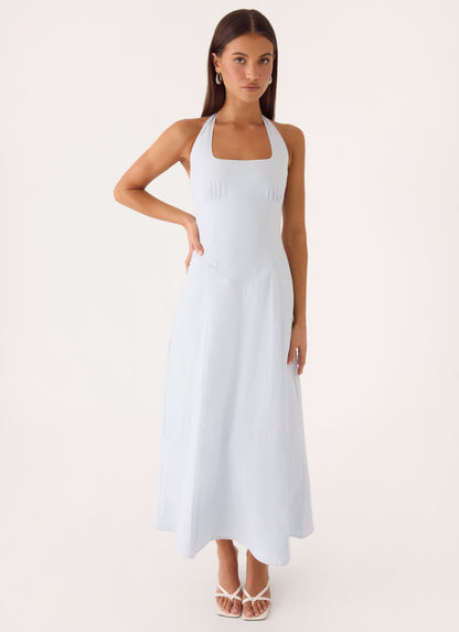 Sarrah Halter Midi Dress - Blue