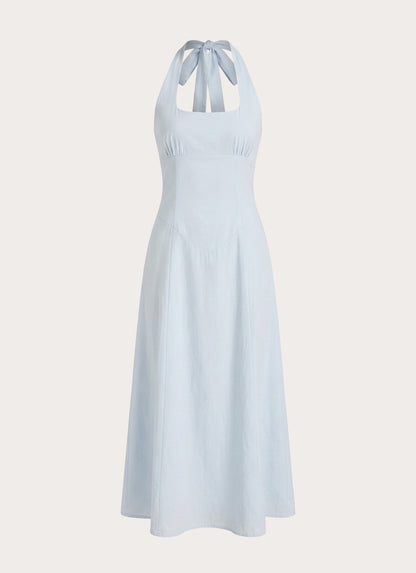 Sarrah Halter Midi Dress - Blue