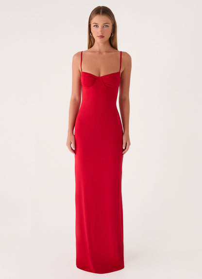 Vamonos Maxi Dress - Cherry Red