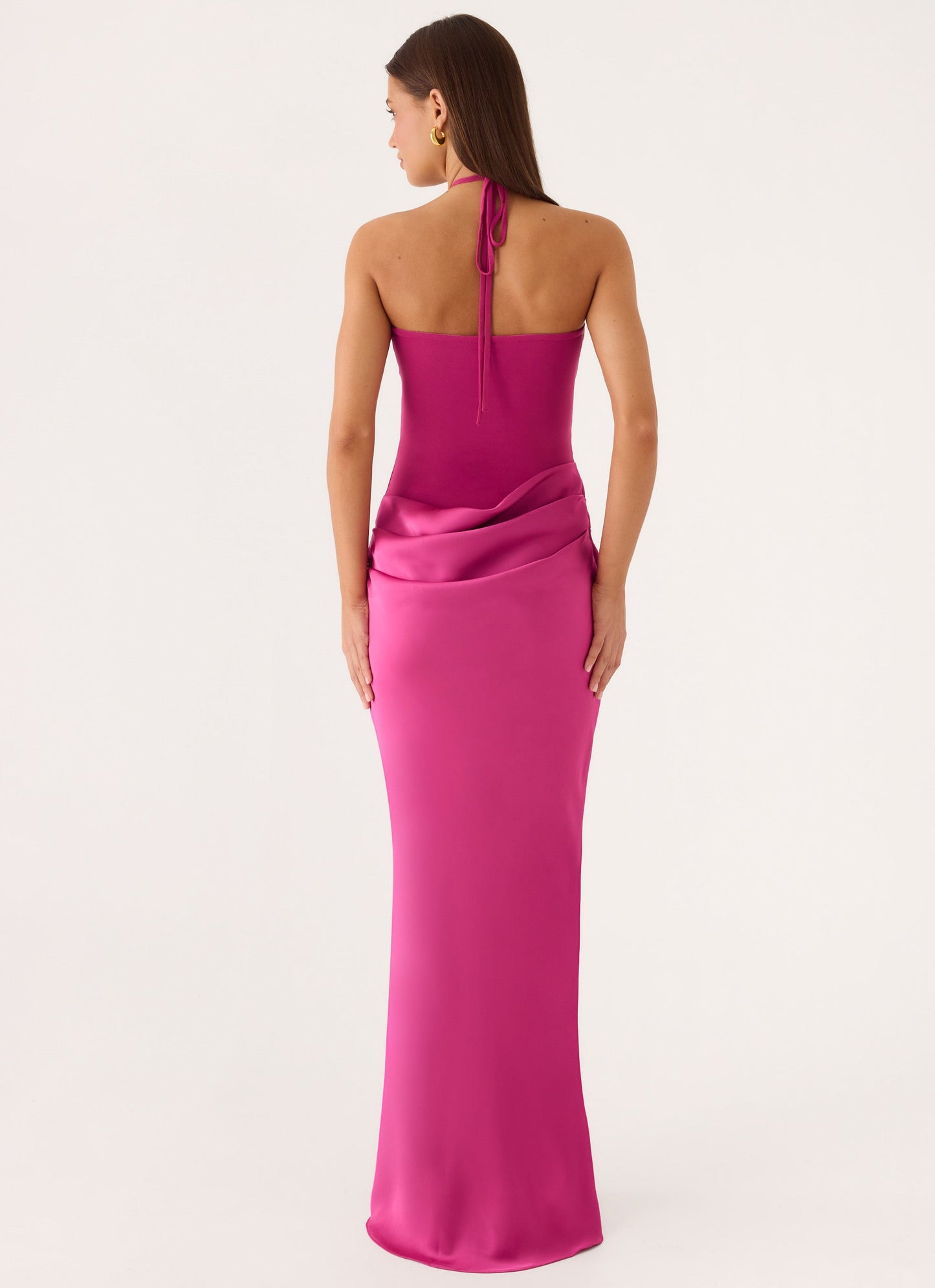 Verner Halter Maxi Dress - Berry