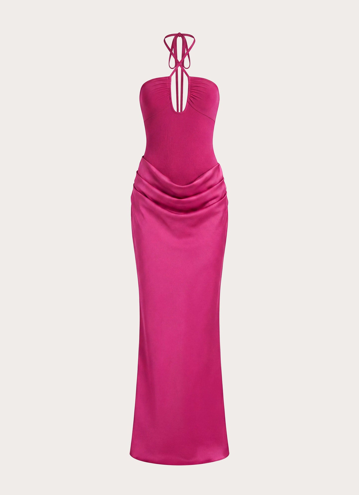 Verner Halter Maxi Dress - Berry