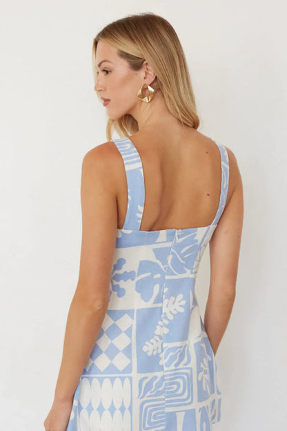 Asteria Printed Mini Romper Dress
