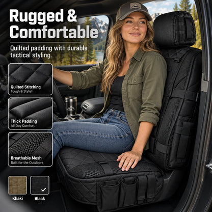 Tactical MOLLE Car Seat Cover Organizer – Rugged Protection & Smart Storage
